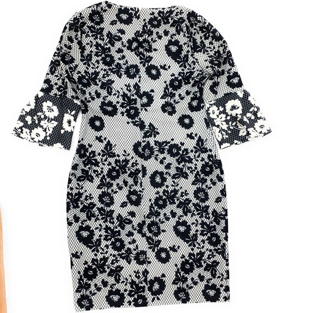 DKNY Geometric Black Floral Sheath Dress NEW - Picture 3 of 8
